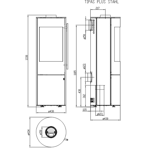 Kaminofen Olsberg, Tipas Plus, Stahl schwarz
